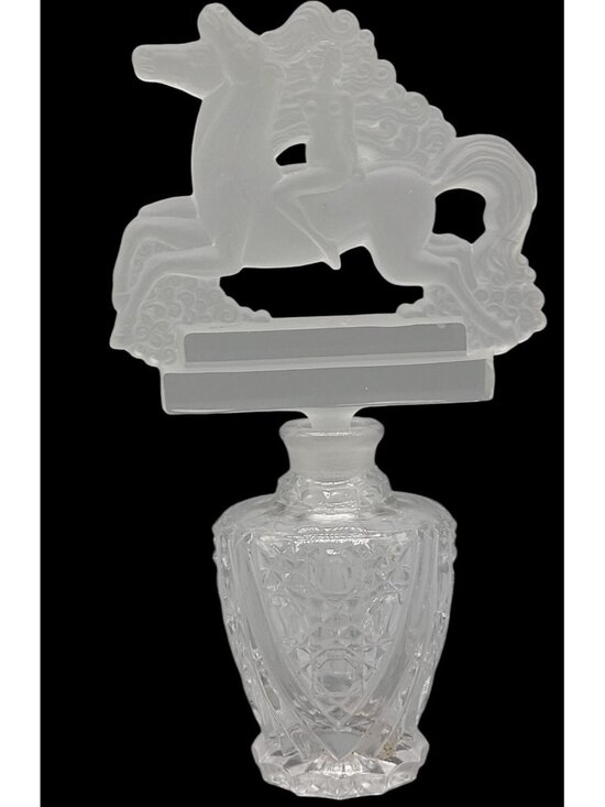 Lady Godiva Other - Lady Godiva Crystal Perfume Bottle Czechoslovakia Nude Horseback Stopper 1930s